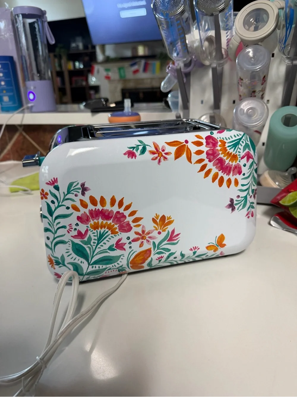 The Pioneer Woman White Floral 2-Slice Toaster